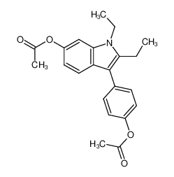 Acetic acid 3-(4-acetoxy-phenyl)-1,2-diethyl-1H-indol-6-yl ester_97968-36-0