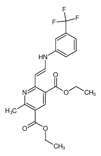 2-Methyl-6-[(Z)-2-(3-trifluoromethyl-phenylamino)-vinyl]-pyridine-3,5-dicarboxylic acid diethyl ester_97986-27-1