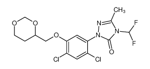 2-(5-((1,3-dioxan-4-yl)methoxy)-2,4-dichlorophenyl)-4-(difluoromethyl)-5-methyl-2,4-dihydro-3H-1,2,4-triazol-3-one_97986-59-9