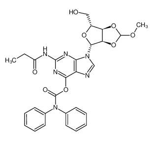 2',3'-O-(methoxymethylene)-O6-(diphenylcarbamoyl)-N2-propionylguanosine_97997-71-2