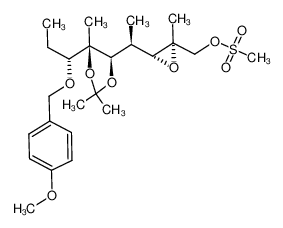 Methanesulfonic acid (2R,3R)-3-((S)-1-{(4R,5R)-5-[(R)-1-(4-methoxy-benzyloxy)-propyl]-2,2,5-trimethyl-[1,3]dioxolan-4-yl}-ethyl)-2-methyl-oxiranylmethyl ester_98004-20-7