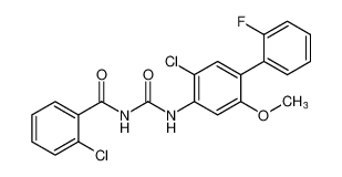 2-chloro-N-((5-chloro-2'-fluoro-2-methoxy-[1,1'-biphenyl]-4-yl)carbamoyl)benzamide_98005-04-0