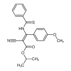 (E)-2-Cyano-3-(4-methoxy-phenyl)-3-thiobenzoylamino-acrylic acid isopropyl ester_98011-54-2