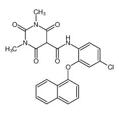 N-(4-chloro-2-(naphthalen-1-yloxy)phenyl)-1,3-dimethyl-2,4,6-trioxohexahydropyrimidine-5-carboxamide_98035-24-6