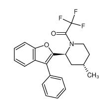 trans-4-methyl-2-(2'-(3'-phenyl)benzo(b)furanyl)-N-trifluoroacetyl piperidine_98054-95-6