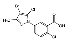 Benzoic acid, 5-(4-bromo-5-chloro-3-methyl-1H-pyrazol-1-yl)-2-chloro-_98097-25-7
