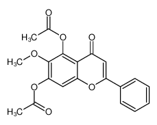 (5-acetyloxy-6-methoxy-4-oxo-2-phenylchromen-7-yl) acetate_981-92-0