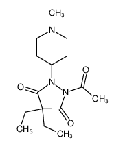 1-acetyl-4,4-diethyl-2-(1-methyl-piperidin-4-yl)-pyrazolidine-3,5-dione_98133-75-6