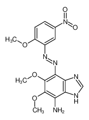 5,6-dimethoxy-7-(2-methoxy-5-nitro-phenylazo)-1(3)H-benzoimidazol-4-ylamine_98145-52-9