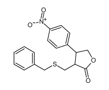 3-((benzylthio)methyl)-4-(4-nitrophenyl)dihydrofuran-2(3H)-one_98162-96-0
