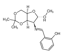 methyl-(O3,O5-isopropylidene-2-salicylidenamino-2-deoxy-ξ-D-lyxofuranoside)_98177-69-6