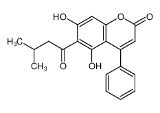 5,7-dihydroxy-6-(3-methylbutanoyl)-4-phenyl-2H-chromen-2-one_98192-57-5