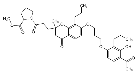 N-{3-[7-[3-(4-acetyl-3-hydroxy-2-propylphenoxy)propoxy]-3,4-dihydro-2-methyl-4-oxo-8-propyl-2H-1-benzopyran-2-yl]-propanoyl}-L-proline methyl ester_98193-59-0