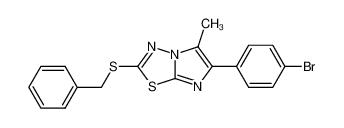 2-benzylsulfanyl-6-(4-bromo-phenyl)-5-methyl-imidazo[2,1-b][1,3,4]thiadiazole_98200-76-1
