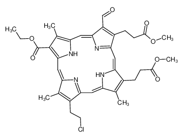 dimethyl 8-(2-chloroethyl)-3-ethoxycarbonyl-18-formyl-2,7,12-trimethylporphyrin-13,17-dipropionate_98224-44-3