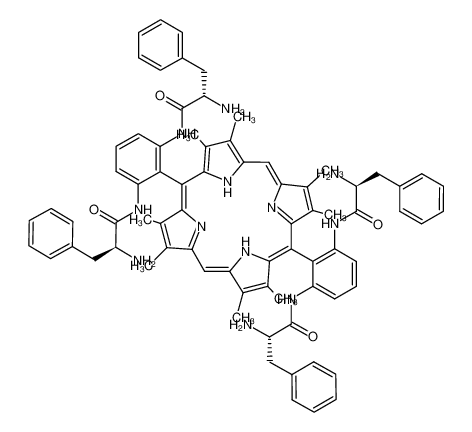 (S)-2-Amino-N-(3-((S)-2-amino-3-phenyl-propionylamino)-2-{(1Z,4Z,9Z,15Z)-15-[2,6-bis-((S)-2-amino-3-phenyl-propionylamino)-phenyl]-2,3,7,8,12,13,17,18-octamethyl-porphyrin-5-yl}-phenyl)-3-phenyl-propionamide_98229-32-4