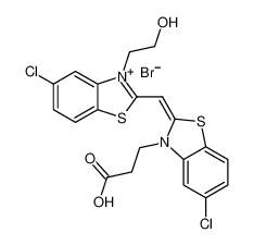 (E)-2-((3-(2-carboxyethyl)-5-chlorobenzo[d]thiazol-2(3H)-ylidene)methyl)-5-chloro-3-(2-hydroxyethyl)benzo[d]thiazol-3-ium bromide_98293-95-9