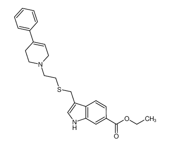 3-[4-(4-phenyl-1,2,3,6-tetrahydropyridyl)-2-thiabutyl]-6-ethoxycarbonylindole_98358-99-7