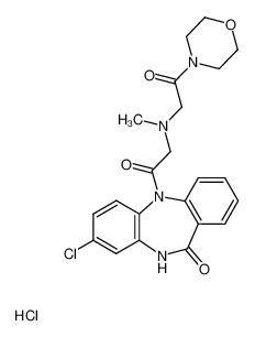 8-Chlor-5,10-dihydro-5-(((N-morpholylcarbonylmethyl)methyl-amino)acetyl)-11H-dibenzo(b,e)(1,4)diazepin-11-on-hydrochlorid_98374-86-8