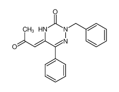 5-acetonylidene-2-benzyl-6-phenyl-4,5-dihydro-1,2,4-triazin-3(2H)-one_98454-69-4