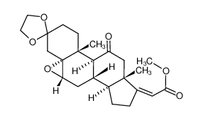 3,3-ethanediyldioxy-5,6α-epoxy-11-oxo-5α-pregn-17(20)c-en-21-oic acid methyl ester_985-95-5