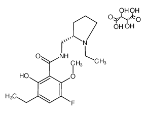 3-Ethyl-N-((S)-1-ethyl-pyrrolidin-2-ylmethyl)-5-fluoro-2-hydroxy-6-methoxy-benzamide; compound with (2R,3R)-2,3-dihydroxy-succinic acid_98527-05-0