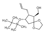 2,3-trans-3,4-cis-2-(hydroxy-methyl)-3-(prop-2-enyl)-4-t-butyldimethylsilyloxy cyclopentanone ethylene acetal_98582-47-9