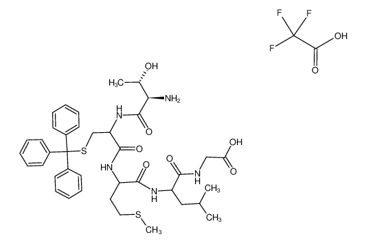 (2-{2-[2-((2R,3S)-2-Amino-3-hydroxy-butyrylamino)-3-tritylsulfanyl-propionylamino]-4-methylsulfanyl-butyrylamino}-4-methyl-pentanoylamino)-acetic acid; compound with trifluoro-acetic acid_98625-51-5