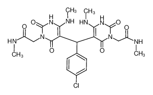 5,5'-p-chlorophenylmethylenebis(6-methylamino-3-(N-methylcarbamoylmethyl)uracil)_98629-88-0