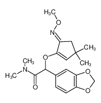 2-Benzo[1,3]dioxol-5-yl-2-{5-[(E)-methoxyimino]-3,3-dimethyl-cyclopent-1-enyloxy}-N,N-dimethyl-acetamide_98634-16-3