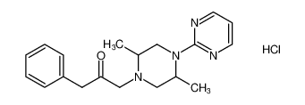 1-(2,5-dimethyl-4-(pyrimidin-2-yl)piperazin-1-yl)-3-phenylpropan-2-one hydrochloride_98646-82-3