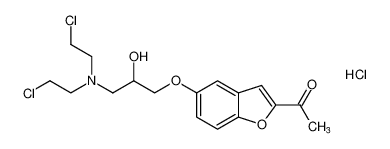 1-(5-(3-(bis(2-chloroethyl)amino)-2-hydroxypropoxy)benzofuran-2-yl)ethan-1-one hydrochloride_98646-95-8