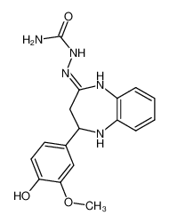 4-(4-hydroxy-3-methoxy-phenyl)-1,3,4,5-tetrahydro-benzo[b][1,4]diazepin-2-one semicarbazone_98657-20-6