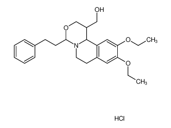 2H,4H-[1,3]Oxazino[4,3-a]isoquinoline-1-methanol,9,10-diethoxy-1,6,7,11b-tetrahydro-4-(2-phenylethyl)-, hydrochloride_98661-36-0