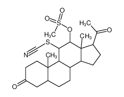 Methanesulfonic acid 17-acetyl-10,13-dimethyl-3-oxo-11-thiocyanato-hexadecahydro-cyclopenta[a]phenanthren-12-yl ester_987-33-7