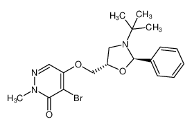 4-bromo-5-(((2R,5S)-3-(tert-butyl)-2-phenyloxazolidin-5-yl)methoxy)-2-methylpyridazin-3(2H)-one_98700-63-1