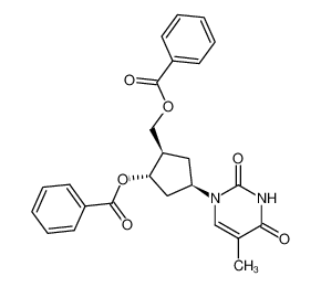 (+/-)-1-((1α,3β,4α)-3-hydroxy-4-(hydroxymethyl)cyclopentyl)-5-methyl-2,4(1H,3H)-pyrimidinedione dibenzoate_98736-90-4