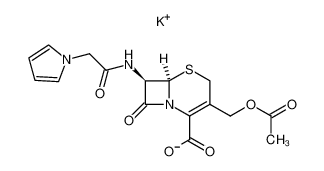 potassium salt of 5-thia-1-azabicyclo(4.2.0.)oct-2-ene-3-((acetyloxy)methyl)-7-amino-8-oxo-N-(2(1H-pyrrolyl)acetyl)-2-carboxylic acid (6R,trans)_98767-93-2