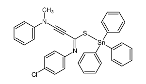 triphenylstannyl (E)-N-(4-chlorophenyl)-3-(methyl(phenyl)amino)prop-2-ynimidothioate_98772-59-9