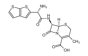 (6R,7R)-7-((R)-2-Amino-2-thieno[2,3-b]thiophen-2-yl-acetylamino)-3-methyl-8-oxo-5-thia-1-aza-bicyclo[4.2.0]oct-2-ene-2-carboxylic acid_98800-24-9