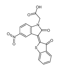 [5-nitro-2-oxo-3-(3-oxo-3H-benzo[b]thiophen-2-ylidene)-2,3-dihydro-indol-1-yl]-acetic acid_98802-89-2