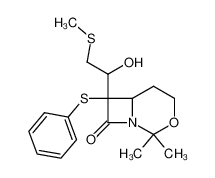 7-(1-hydroxy-2-methylthioethyl)-2,2-dimethyl-3-oxa-7-phenylthio-1-azabicyclo(4.2.0)octan-8-one_98827-08-8