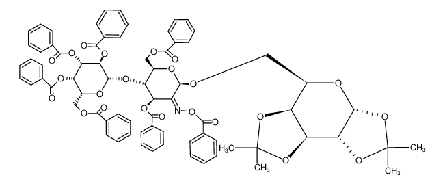 O-(2,3,4,6-Tetra-O-benzoyl-β-D-galactopyranosyl)-(1--)4)-O-(3,6-di-O-benzoyl-2-((benzoyloxy)imino)-β-D-arabino-hexapyranosyl)-(1--)6)-1,2:2,3-di-O-isopropylidene-α-D-galactopyranose_98832-49-6