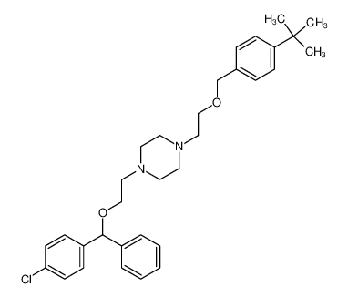 1-[2-(4-tert-butyl-benzyloxy)-ethyl]-4-[2-(4-chloro-benzhydryloxy)-ethyl]-piperazine_98840-38-1