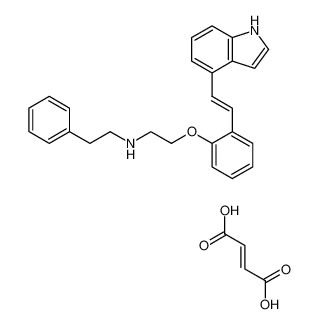(E)-2-(2-(2-(1H-indol-4-yl)vinyl)phenoxy)-N-phenethylethan-1-amine fumarate_98848-72-7