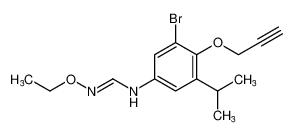 (E)-N-(3-bromo-5-isopropyl-4-(prop-2-yn-1-yloxy)phenyl)-N'-ethoxyformimidamide_98867-77-7