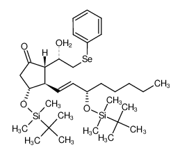 2-(1-phenylseleno-2-hydroxyethyl)-3-((3S)-(E)-tertbutyldimethylsilyloxy-1-octenyl)-4(R)-tert-butyldimethylsilyloxycyclopentanone_98892-00-3