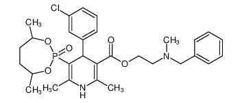 2-(benzyl(methyl)amino)ethyl 4-(3-chlorophenyl)-5-(4,7-dimethyl-2-oxido-1,3,2-dioxaphosphepan-2-yl)-2,6-dimethyl-1,4-dihydropyridine-3-carboxylate_98907-95-0