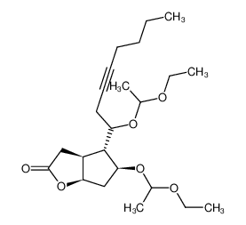 rac-5α-(1-ethoxy-ethoxy)-4β-(1α,β-(1-ethoxy-ethoxy)-3-octyn-1-yl)-3,3aβ,4,5,6,6aβ-hexahydro-2H-cyclopenta(b)furan-2-one_98926-48-8