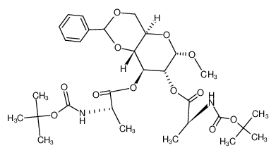 methyl 4,6-O-benzylidene-2,3-di-O-(N-(t-butoxycarbonyl)-L-alanyl)α-D-glucopyranoside_98931-48-7
